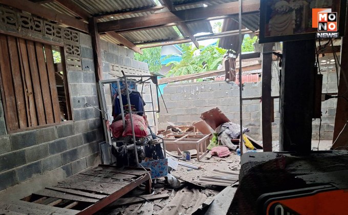 จนท.เร่งช่วยเหลือปชช. หลังถูกจรวด BM-21 ตกใส่บ้าน เจ็บ 1 เสียชีวิต 1