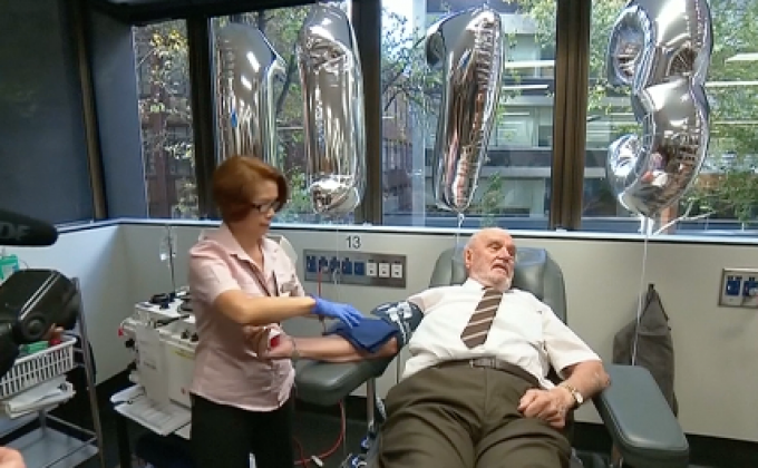 คุณตาแขนทองคำบริจาคเลือดครั้งสุดท้าย