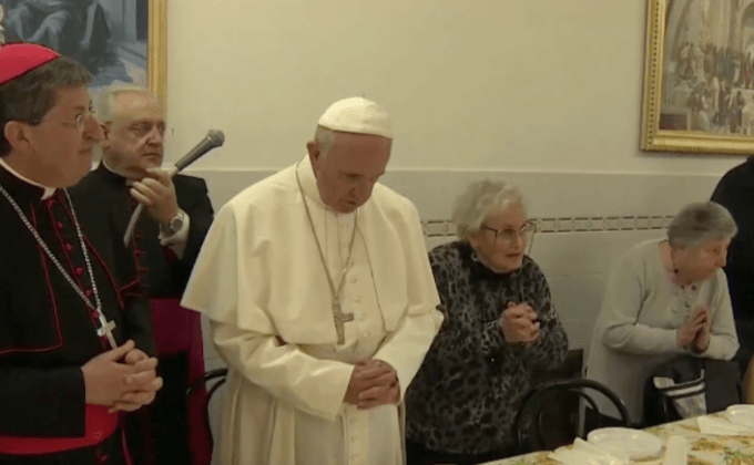 โป๊บฟรานซิสเสด็จเยือนโรงทานอิตาลี