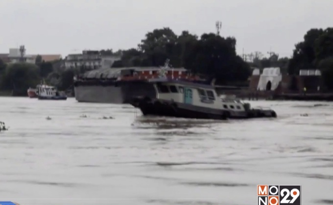 เรือลากจูงสินค้าล่มกลางแม่น้ำ จ.พระนครศรีอยุธยา