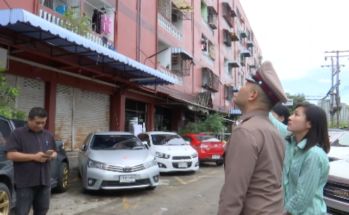 ตรวจจุดเกิดเหตุเด็ก 4 คน ตกตึก ซ.รามคำแหง 34