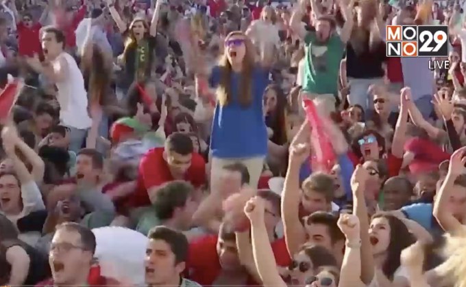 ​แฟนบอลโปรตุเกส-สเปนส่งกำลังใจเชียร์ทีมรักอย่างคึกคัก