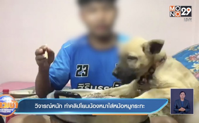 วิจารณ์หนัก ทำคลิปโยนน้องหมาใส่หม้อหมูกระทะ