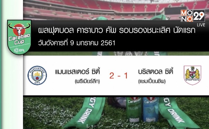 ผลฟุตบอลคาราบาวคัพ รอบตัดเชือก นัดแรก