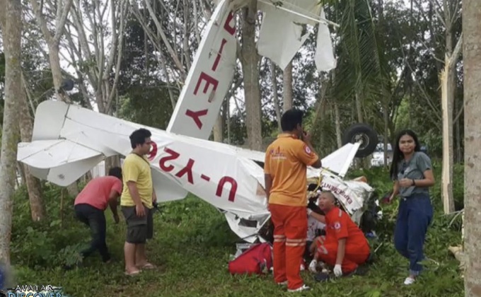 เครื่องบินเล็กตกอาการสาหัส 2 คน จ.ระยอง