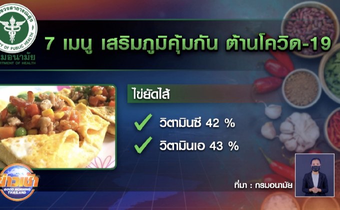 กรมอนามัย แนะนำ 7 เมนูเสริมภูมิ ต้านโควิด-19