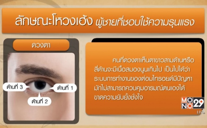 ผู้ชายโหงวเฮ้งเช่นใดชอบใช้ความรุนแรง