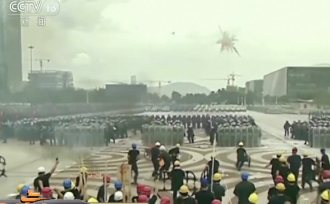 CCTV เผยภาพตำรวจจีนซ้อมรับมือเหตุจลาจล
