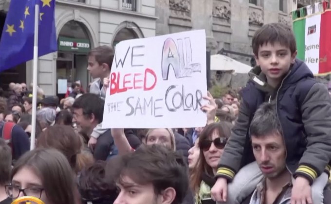 ชาวอิตาลีประท้วงนโยบายต้านผู้อพยพ