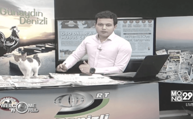 แมวโผล่กลางรายการโทรทัศน์ในตุรกี