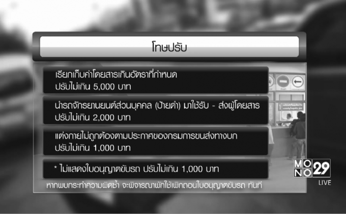 ขนส่งฯ ปรับหนักวิน จยย.โขกเงิน ปชช.รอบสนามหลวง