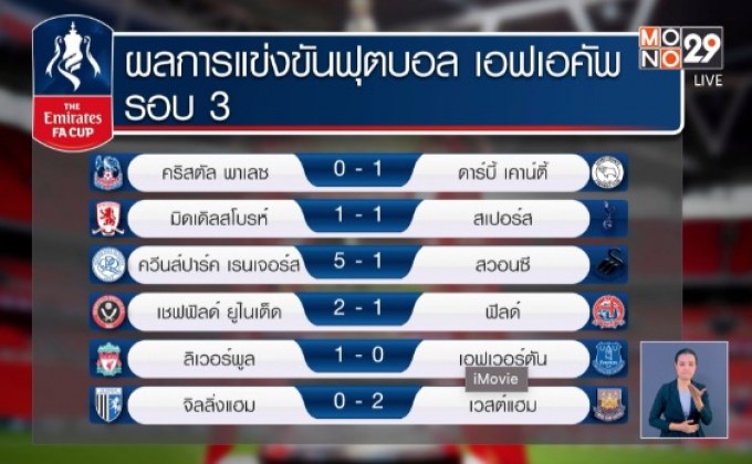 ผลฟุตบอลเอฟเอ คัพ รอบ 3