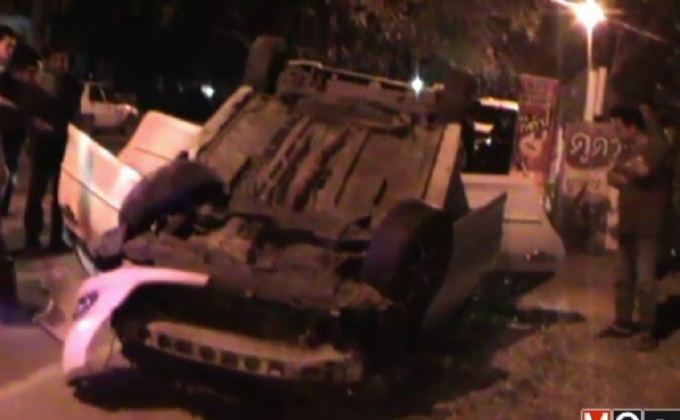 พลทหารขับรถหลุดโค้งพลิกคว่ำเสียชีวิต