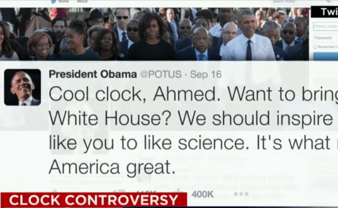 โอบามา-ซักเคอร์เบิร์ก ยกย่องเด็กชายนักประดิษฐ์นาฬิกา