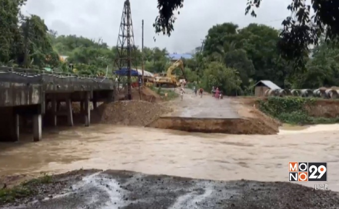 ผลกระทบน้ำท่วม ทางหลวงสัญจรไม่ได้ 2 เส้นทาง