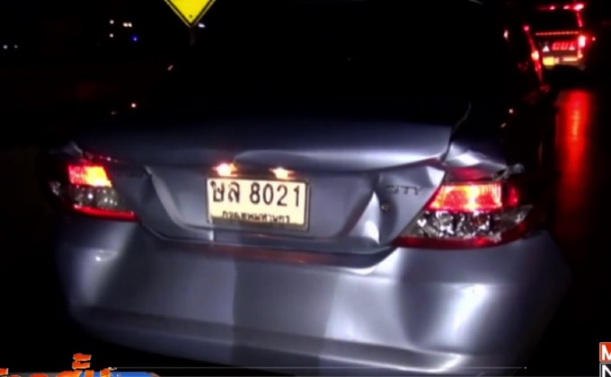 รถบรรทุกชนท้ายรถ “เทพ โพธิ์งาม”