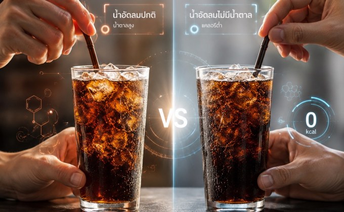น้ำอัดลมปกติ VS สูตรไม่มีน้ำตาล จริงๆ แล้วอาจไม่ได้ต่างกัน?
