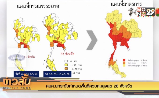 ศบค.ยกระดับกำหนดพื้นที่ควบคุมสูงสุด 28 จังหวัด