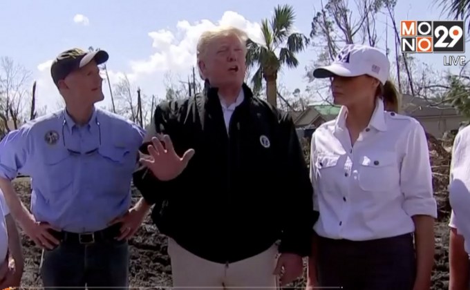 ผู้นำสหรัฐฯ เยือนพื้นที่ประสบภัยจากเฮอร์ริเคนไมเคิล