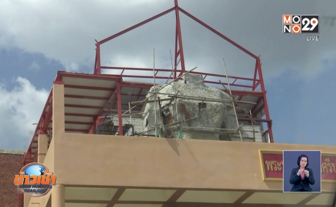 เศียรพระพังถล่มกลางงานออกพรรษา