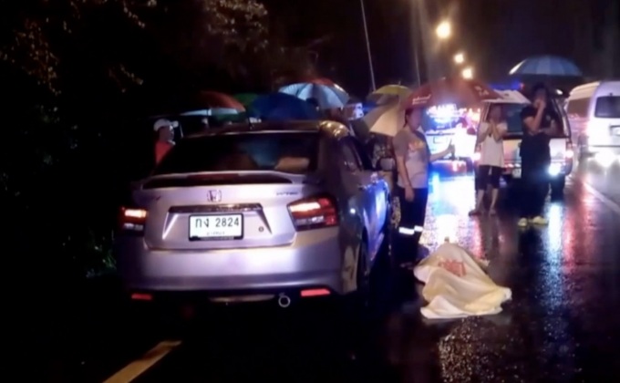 ภรรยาขับรถชนท้ายสามีเสียชีวิต จ.อ่างทอง