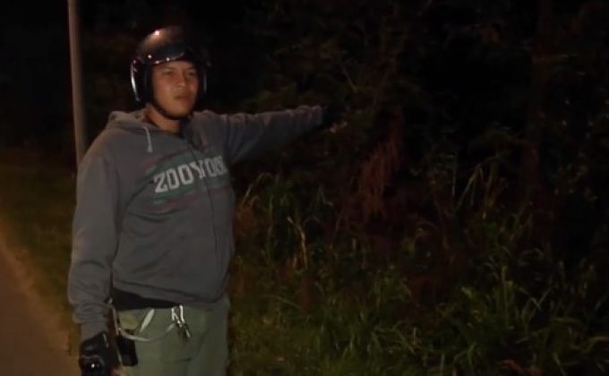 หนุ่มขี่รถช้อปเปอร์ถูกปาหินใส่หน้าที่จ.ขอนแก่น