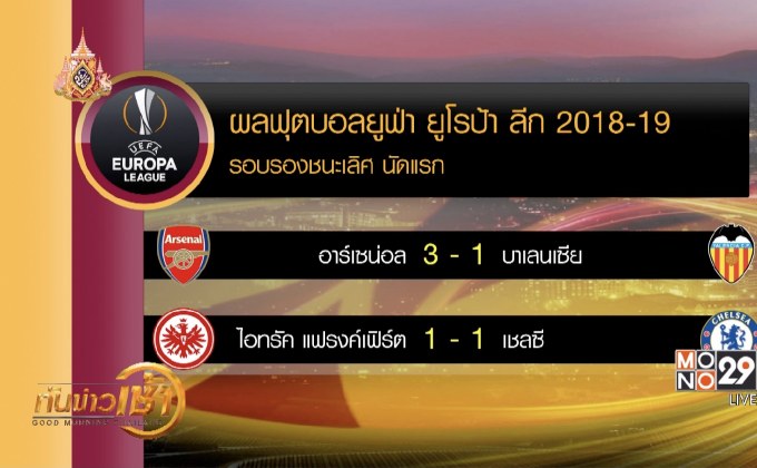 ผลฟุตบอลยูฟ่า ยูโรป้าลีก รอบรองชนะเลิศ นัดแรก