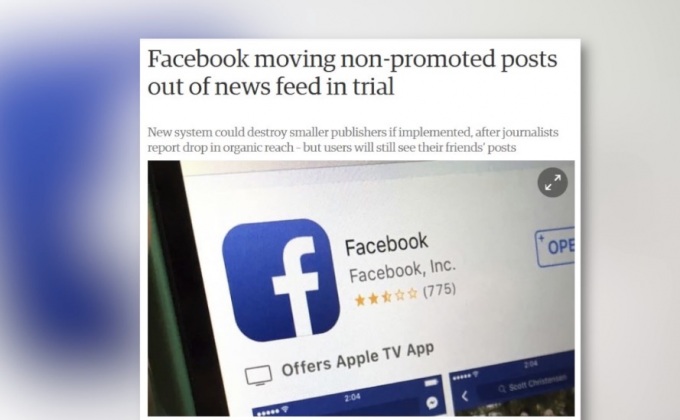 Facebook ทดสอบแยกโพสต์บน News Feed