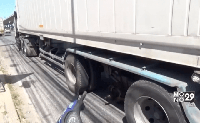 ล้อรถพ่วงหลุดพุ่งเข้าร้านริมทาง จ.ฉะเชิงเทรา