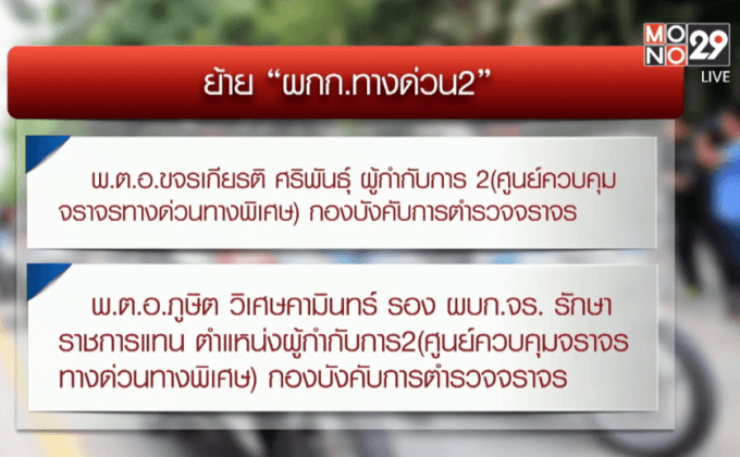 เด้ง “ผกก.ทางด่วน 2” เซ่นรถติดทางลงด่วนดินแดง