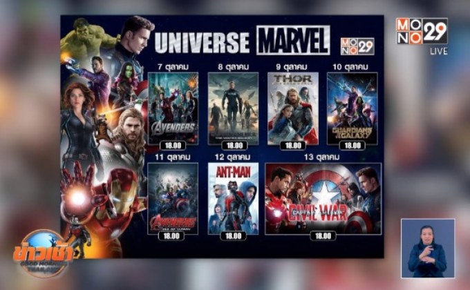 MONO29 จัดแพ็คหนังซูเปอร์ฮีโร่ค่าย Marvel 7 วัน 7 เรื่อง
