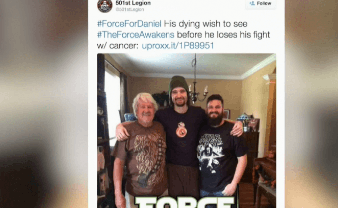 นักแสดง Star Wars ร่วมแคมเปญให้แฟนผู้โชคร้ายได้ชมหนังก่อนใคร