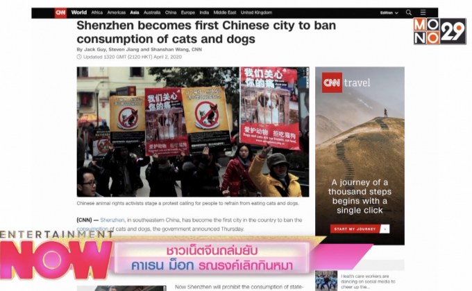 ชาวเน็ตจีนถล่มยับ คาเรน ม็อก รณรงค์เลิกกินหมา