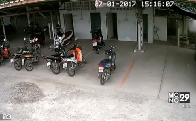 โจรขโมยรถ จยย.จากสถานรับฝากจ.อ่างทอง