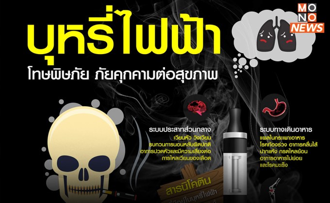 กรมควบคุมโรค เตือนประชาชน “สารนิโคตินในบุหรี่ไฟฟ้า” มีอันตรายต่อสุขภาพ ทั้งผู้สูบและคนรอบข้าง