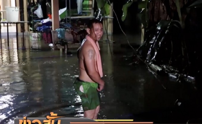 น้ำทะลักเข้าชุมชนเขตเทศบาลเมืองกาฬสินธุ์แล้ว