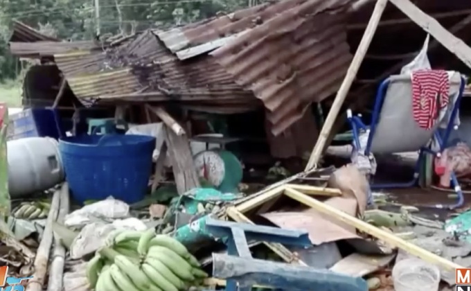 ช้างป่า 10 ตัว บุกทำลายร้านค้าริมทาง