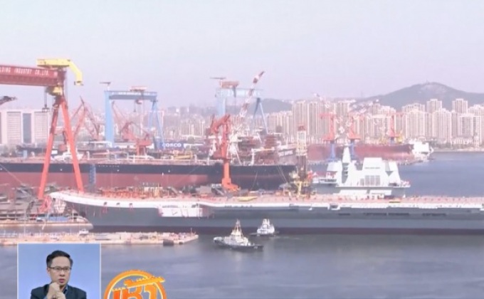 จีนเปิดตัวเรือบรรทุกเครื่องบินที่สร้างเองลำแรก