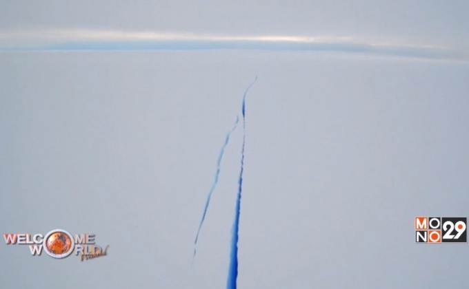 พบรอยแยกบนแผ่นน้ำแข็งแอนตาร์กติกา