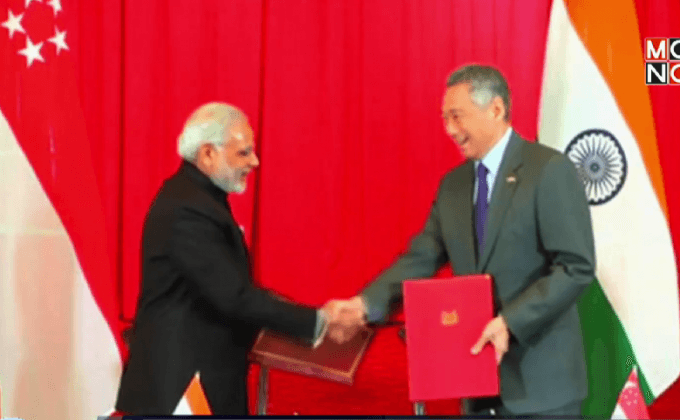 อินเดีย-สิงคโปร์ ลงนามข้อตกลงทวิภาคี 10 ฉบับ