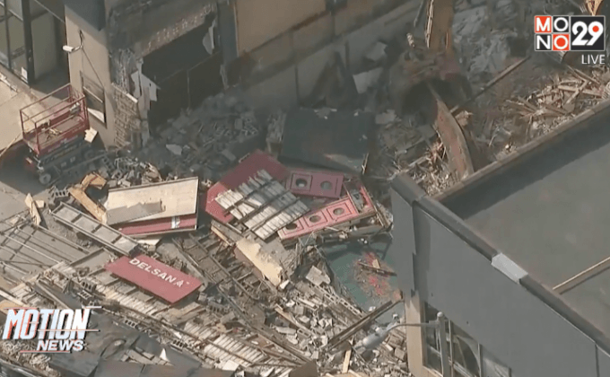 เหตุนั่งร้านถล่มใจกลางเมืองในแคนาดา