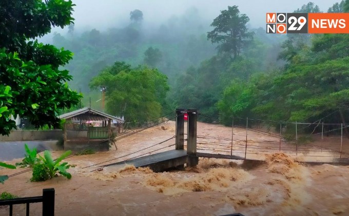 น้ำป่าเทือกเขาหลวง หลากท่วมคีรีวง เตือนเขตเมืองระวังน้ำท่วมฉับพลัน