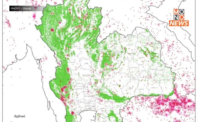 GISTDA เผยพบจุดความร้อนทั้งประเทศ 1,712 จุด