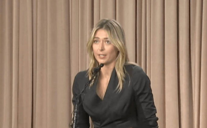 “ชาราโปวา” ถูกตรวจพบสารกระตุ้น