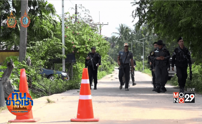 เจ้าหน้าที่ ลงพื้นที่ตรวจสอบ กรณีคนร้ายบุกยิงอดีตแกนนำ อาร์เคเค